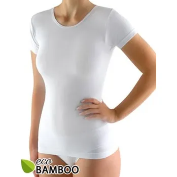 Dámské tričko Dámské tričko s krátkým rukávem, bezešvé, Eco Bamboo 08027P - bílá - S/M