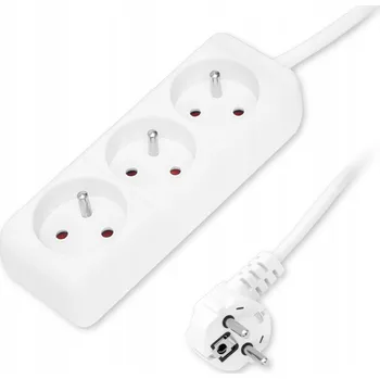 Napájecí kabel Prodlužovací Kabel přívod s lištou Blow 3 m, 3 ks, bílý