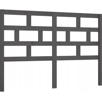 Čelo postele, šedá, 156 x 4 x 100 cm, masivní dřevo