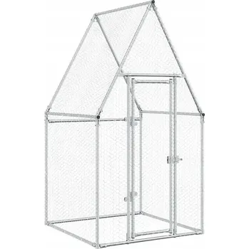 Zahradní klec pro kuřata, ocel, 100x100x190 cm, stříbrná