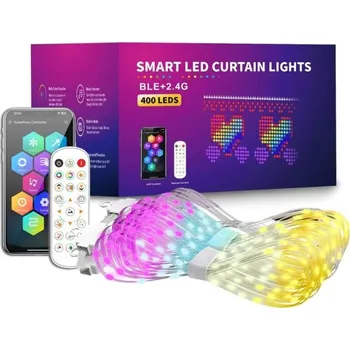 LED osvětlení LED světelný panel 1 m x 1 m Vánoční programovatelný řetězec Barevné animace Mobilní aplikace a dálkové ovládání Dekorativní osvětlení