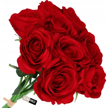 umělá květina Kytice umělých růží Cadro červená 45 cm, 9 ks