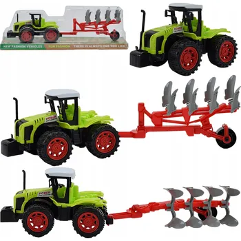 autíčko TRAKTOR ZEMĚDĚLSKÝ S NAPÁJENÍM PLUH SADA ZEMĚDĚLEC STROJ