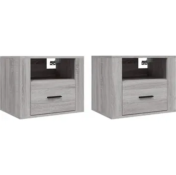 Noční stolek Závěsný noční stolek šedý dub sonoma 50 x 36 x 40 cm