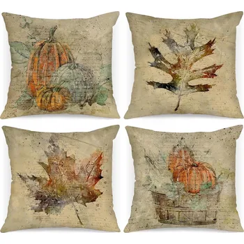 Povlak na dekorativní polštářek Povlak na polštář 4x POVLAKY NA POLŠTÁŘ NA PODZIM 40x40 cm PODZIM 40 x 40 cm