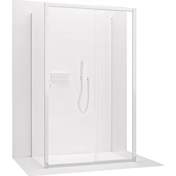 CERANO - Třístěnný sprchový kout Varone POINT U L/P - 6 mm - chrom, transparentní sklo - 150x70x195 cm - posuvný