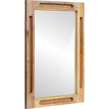 Zrcadlo Koupelnové zrcadlo Hnědá 50 x 70 x 3 cm Masivní mangové dřevo