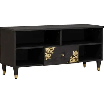 Televizní stolek vidaXL Televizní skříň Černá 100 x 33 x 46 cm Masivní mangové dřevo [4018824]