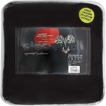 Prostěradlo Svitap Prostěradlo mikroflanel černá 180x200x20 cm