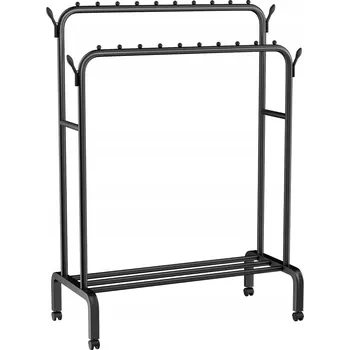 Věšák Kovový Věšák na Oblečení Prostorný Šatní Tyč Šatna na Kolečkách Mark Adler