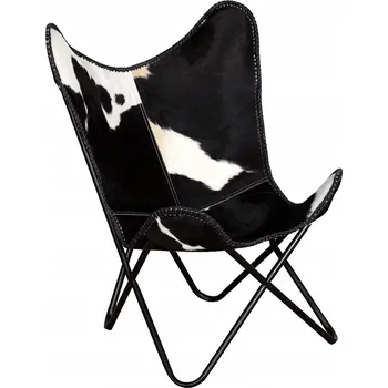 Křeslo Kožené křeslo motýl černo-bílé 74 x 66 x 90 cm