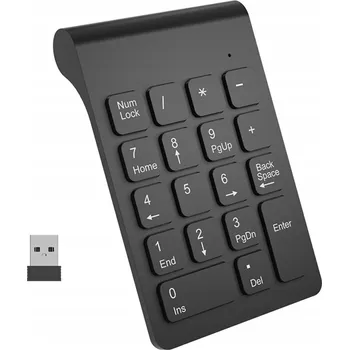 Klávesnice BEZDRÁTOVÁ NUMERICKÁ KLÁVESNICE ALOGY KEYPAD MINI MALÁ ČERNÁ USB