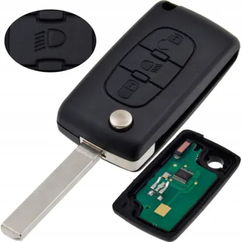 Autoklíč Náhradní obal klíče 3-tlačítkový, CITROEN C4 (VA2) + Transpondér