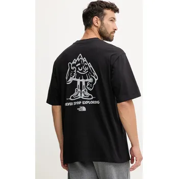 Pánské tričko Bavlněné tričko The North Face Mountain Fun pánské, černá barva, s potiskem, NF0A8F2NJK31 99X, vel. L