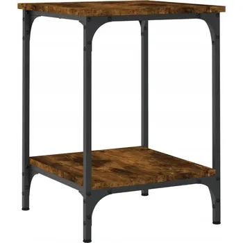 Konferenční stolek Konferenční stolek kouřový dub 40 x 40 x 55 cm s policemi