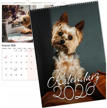 Kalendář Nástěnný kalendář 2026, víceobrázkový, velký NOTES YORKSHIRE TERIÉR pes A3