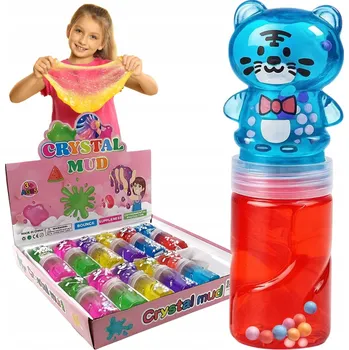 Modelovací hmota SLIZ MEDVÍDEK TYGŘÍK S BAREVNÝMI KULIČKAMI, BAREVNÁ ŽELOVÁ HMOTA, PLASTELÍNA, SLIZ