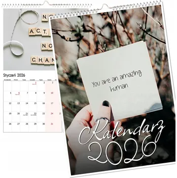 Kalendář Nástěnný kalendář 2026, více listů, velký, hesla, citáty, motivační, A4