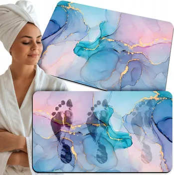 Koupelnová předložka KOUPELNOVÁ PŘEDLOŽKA RYCHLESCHNOUCÍ PROTISKLUZOVÁ ROHOŽ DO KOUPELNY VZHLED MARMORU