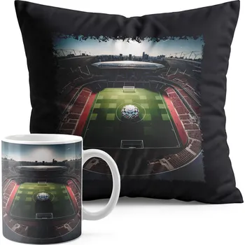 SADA HRNEK + POLŠTÁŘ ČERNÝ - FOTBALOVÝ MÍČ SPORT TÝM ZÁPAS POHÁR