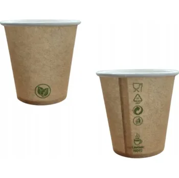 Jednorázové nádobí Kraftové kelímky 100 ml 50 Ks 100% papírové bio kraft na kávu, čaj, EKO