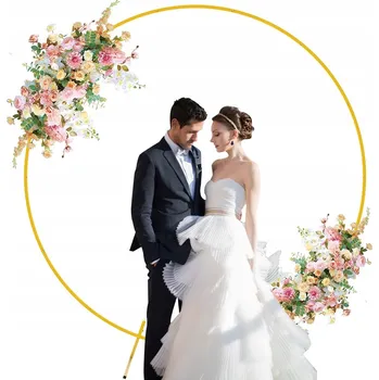 Obraz Stojan na balónky - kovový kruh, bílý, 2 m - rám, obruč na balónky, dekorace na svaté přijímání, svatební hostina, fotokoutek