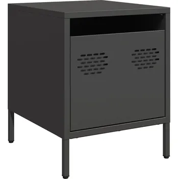 Noční stolek Černý noční stolek s kovovými nožičkami, 35 x 39 x 43,5 cm