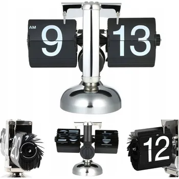 Hodiny RETRO MECHANICKÉ HODINY S PŘEKLÁPĚCÍMI ČÍSLICEMI - ČERNÉ