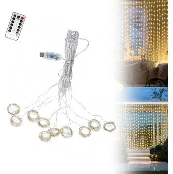 Vánoční dekorace Světelný závěs, 300 LED, teplá bílá, 3*3M