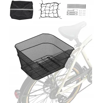 Košík na láhev Zadní košík na kolo z drátěného pletiva s nákladovou sítí a voděodolným krytem