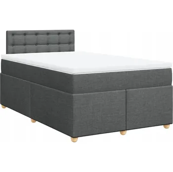 Postel Kontinentální postel 190x120 cm tmavě šedá s matrací a topperem