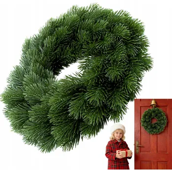 Vánoční dekorace JEDLOVÁ GIRLANDA UMĚLÁ DEKORACE VÁNOČNÍ NA DVEŘE KRB OKNO 28CM