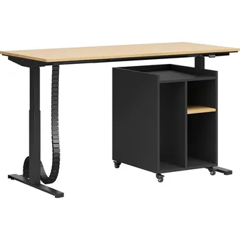 Psací stůl Výškově nastavitelný kancelářský stůl s vysokým podstavcem na příslušenství a dokumenty