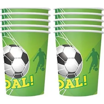 Jednorázové nádobí Papírové kelímky fotbal 10ks - Cakesicq