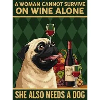 Set školních potřeb Malowanie po numerach - Plakat. Wino i pies 30x40