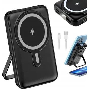 Powerbanka VÝKONNÁ SZYBKI POWERBANK NA CESTY 10000 mAh 20W PD LCD POWER BANK SE 4x KABELEM