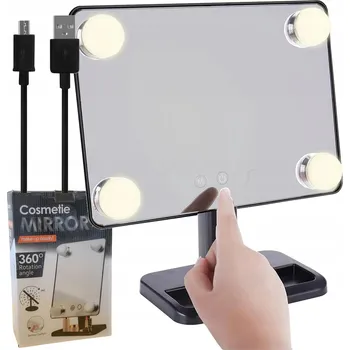 Zrcadlo PODSVÍCENÉ KOSMETICKÉ ZRCADLO S LED OSVĚTLENÍM PRO MAKE-UP, USB NAPÁJENÍ ZRCADLO PRO M