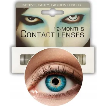 Kontaktní čočky ROČNÍ BAREVNÉ KONTAKTNÍ ČOČKY PŘIROZENÉ MODRÉ A08 HALLOWEEN