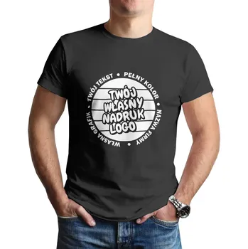 Pánské tričko TRIČKO TRIČKO S VLASTNÍM POTISKEM LOGO FOTKA LIBOVOLNÁ GRAFIKA ČERNÉ L