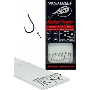 Rybářský háček Háčky zemní s otřepem Mistrall METHOD FEEDER 8 ks