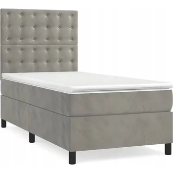 Postel Čalouněná postel VidaXL 90x190 cm bílá, odstíny šedé