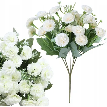 umělá květina UMĚLÁ KYTICE KARAFIÁTY BÍLÉ KRÉMOVÉ UMĚLÉ KARAFIÁTY KVĚTINY DEKORACE 32cm