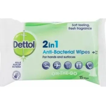 Vlhčený ubrousek Dettol ubrousky 15ks 2v1 ruce/povrchy