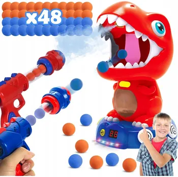 HLADOVÝ DINOSAURUS STŘÍLENÍ NA CÍL PISTOLE 48 KULIČEK DOVEDNOSTNÍ HRA