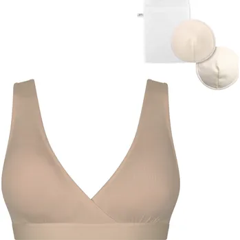 Těhotenská podprsenka Moniel Kojicí podprsenka bambus Nuuma Nude s vyjímatelnými vložkami + prací sáček Vel. L