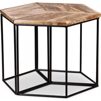 Konferenční stolek Modulární konferenční stolek z mangového dřeva, 56 x 48 x 40 cm, unikátní