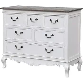 Komoda Komoda Rimini 110 cm z masivu bílá/tmavě hnědá