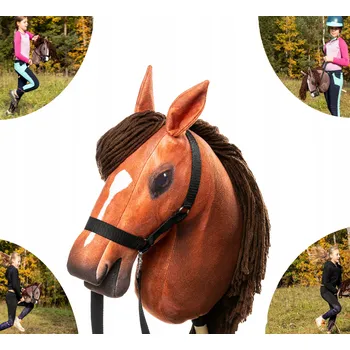 Hobby horsing HOBBY HORSE KŮŇ NA TYČI KONÍK JANTAROVÝ + VODÍTKA + OHLÁVKA HOBBY HORSING