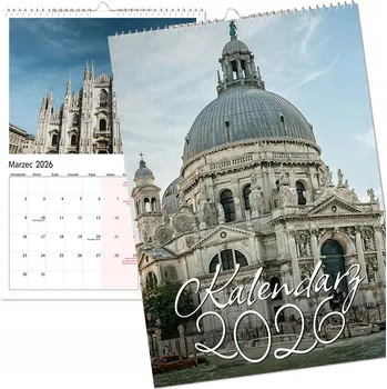 Kalendář NÁSTĚNNÝ KALENDÁŘ 2026 VELKÝ VÍCESTRÁNKOVÝ KATEDRÁLY ARCHITEKTURA BUDOVY A4