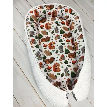 Hnízdečko pro miminko Nikatymi hnízdečko pro miminko kokon vafle lesní motiv